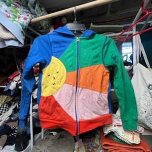 Sz8 Hanna Andersson Colorful Patchwork Hoodie Play Condition